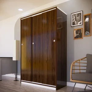 Tủ nhựa QA120 - 3 cánh lùa, màu óc chó
