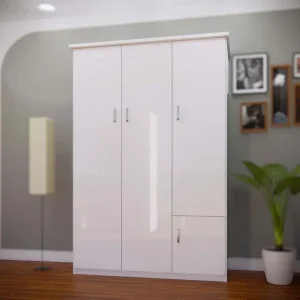 Tủ nhựa QA126 - 3 cánh không ngăn kéo, 1 cánh nhỏ, màu trắng